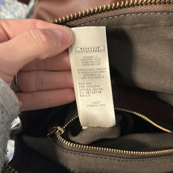 BURBERRY Nova Check Tote Bag PVC Leather Brown Black postmark authenticated - Picture 10 of 12